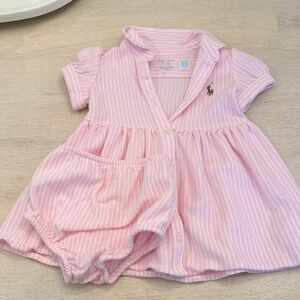 Polo by Ralph Lauren Pink Striped Kids Dress